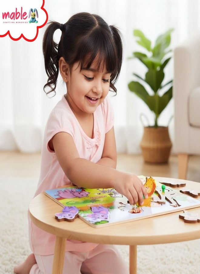 MABLE Wildlife Learning Puzzle for Kids | Animal Identification Educational Cardboard Puzzle Toy for Toddlers Boys & Girls Age 2+ - Image 4